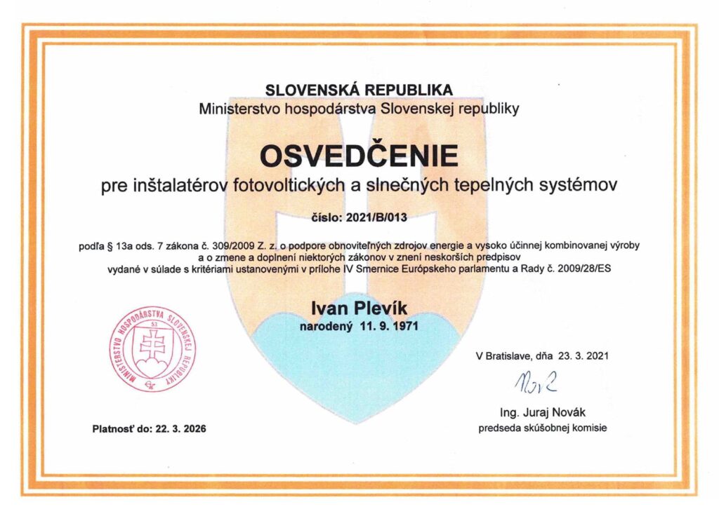certifikát IME 6