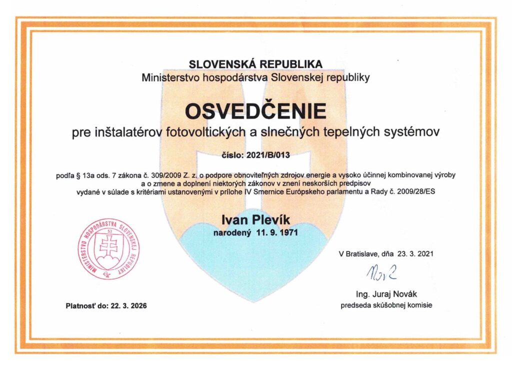 certifikát IME 6