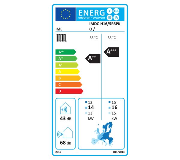 energetický štítok tepelného čerpadla vzduch voda 16,1 kW
