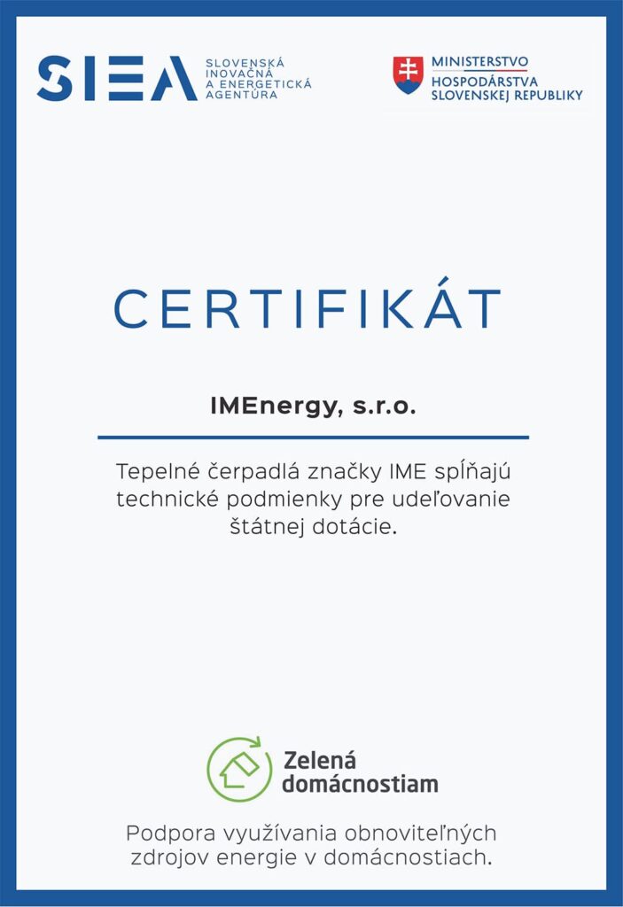 certifikát SIEA