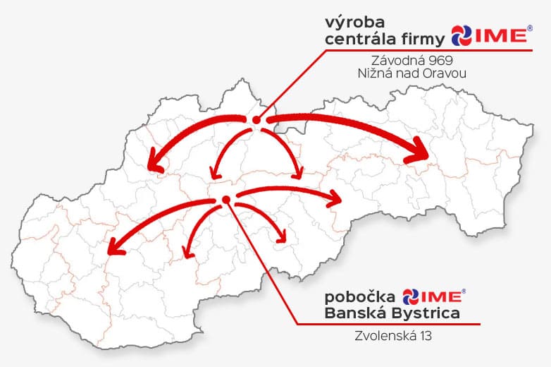 mapa sídla a predajne spoločnosti Ime