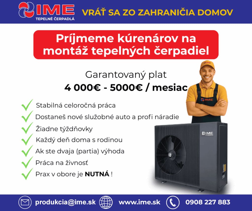 inzerát na pracovnú pozíciu montážnik tepelných čerpadiel